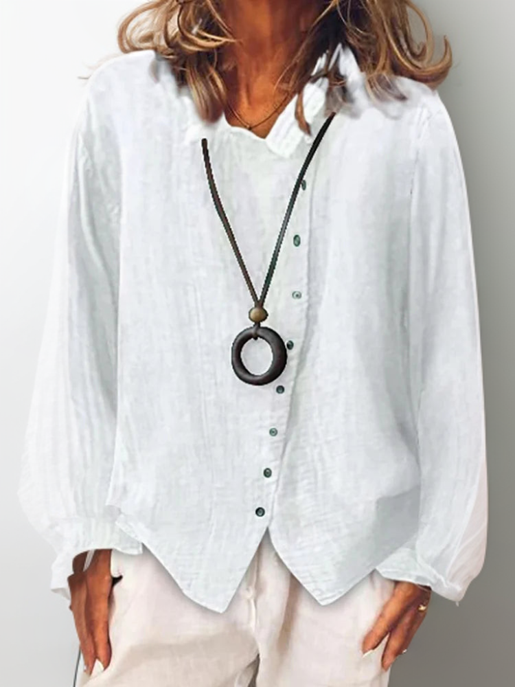 EM | Olivia┃Langarmshirt mit Knöpfen