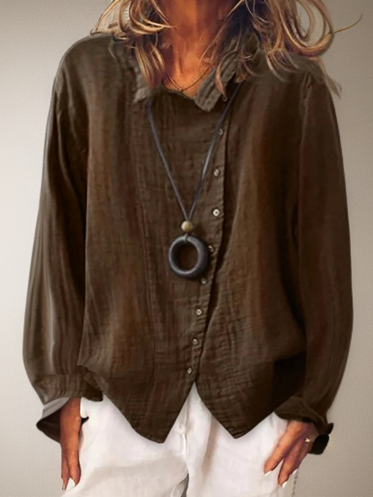 EM | Olivia┃Langarmshirt mit Knöpfen