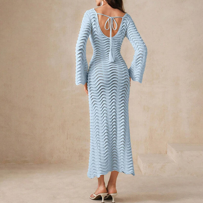 MW | elegantes Häkel-Midikleid für Frauen
