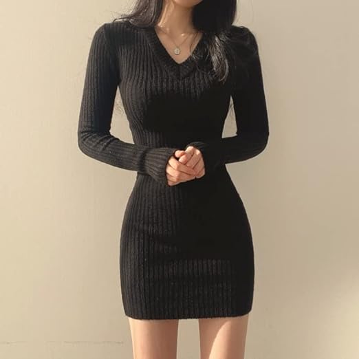 MW | Kurzes gehäkeltes Kleid mit V-Ausschnitt