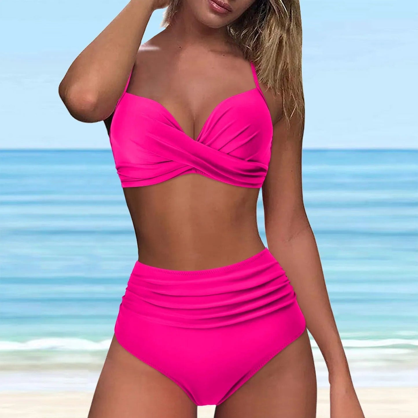 EM | Bikini mit hoher Taille und Twist-Front-Oberteil