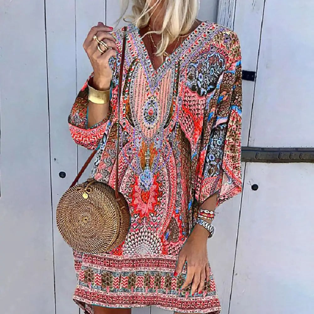 EM | Boho-Losse-Minikleid