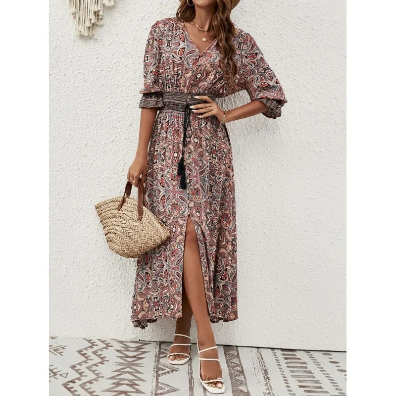 EM | Boho Maxikleid mit Schlitz