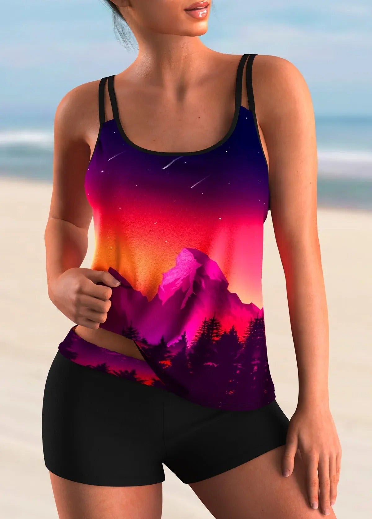 EM | Geblümter Ombre-Tankini