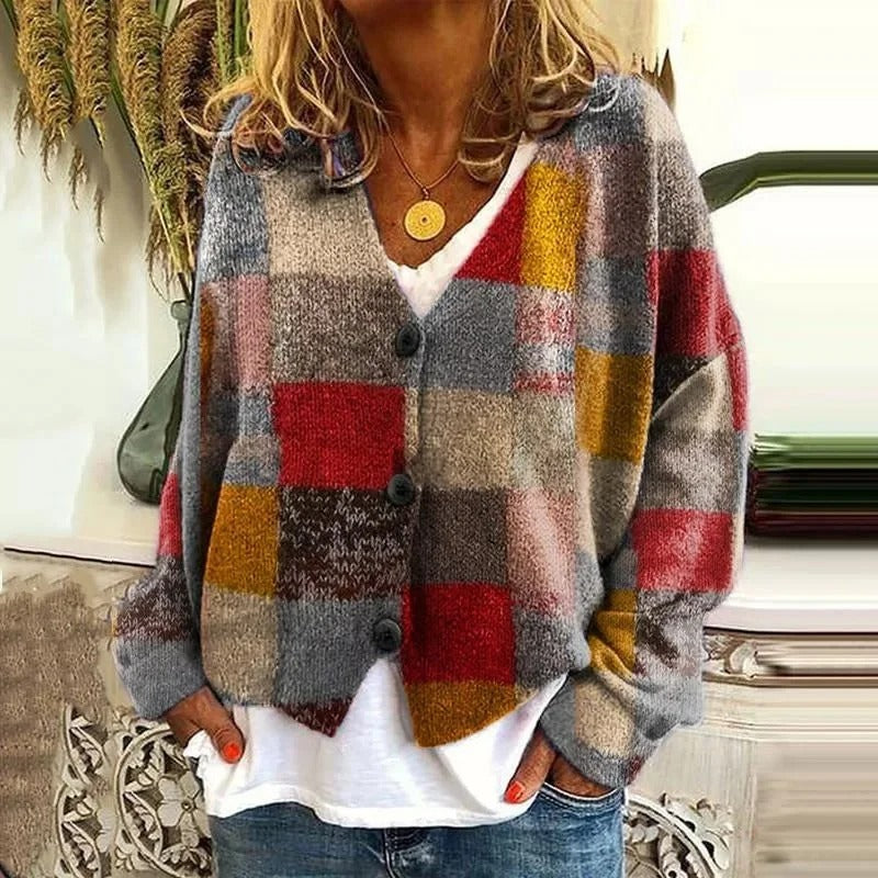 EM | Geblümte Strickjacke mit Knöpfen