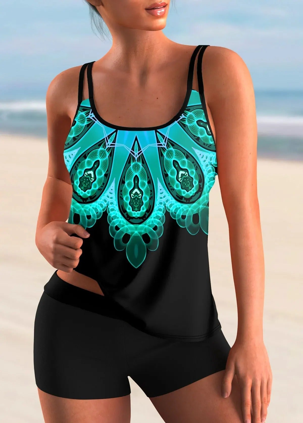 EM | Geblümter Ombre-Tankini