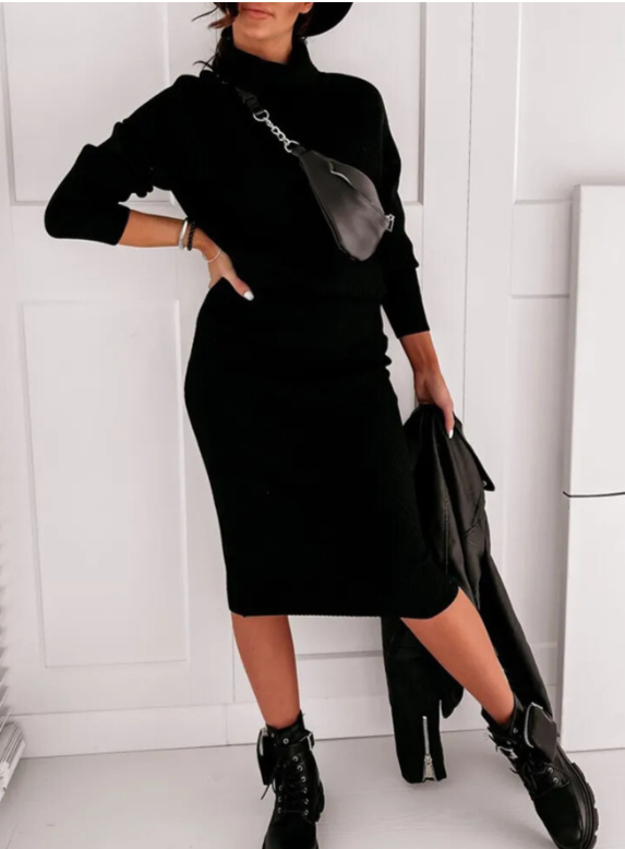 EM | Elegantes Set aus Rippenstrickpullover und Rock