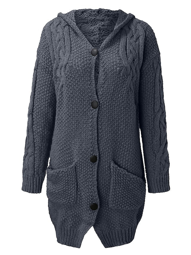 EM | Strickjacke mit Kapuze aus Grobstrick