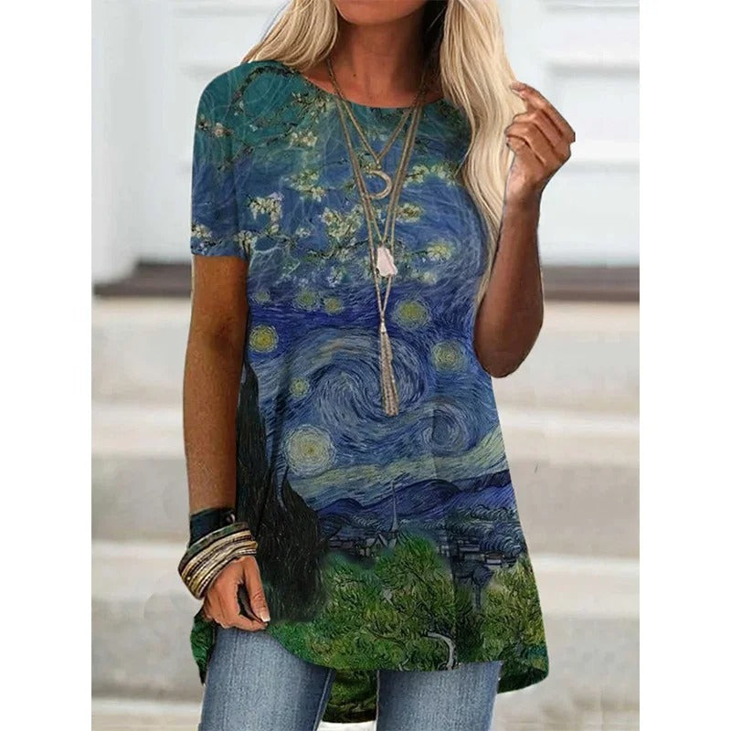 EM | Boho-inspiriertes bedrucktes Hemd