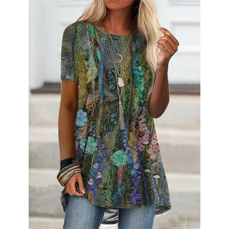 EM | Boho-inspiriertes bedrucktes Hemd