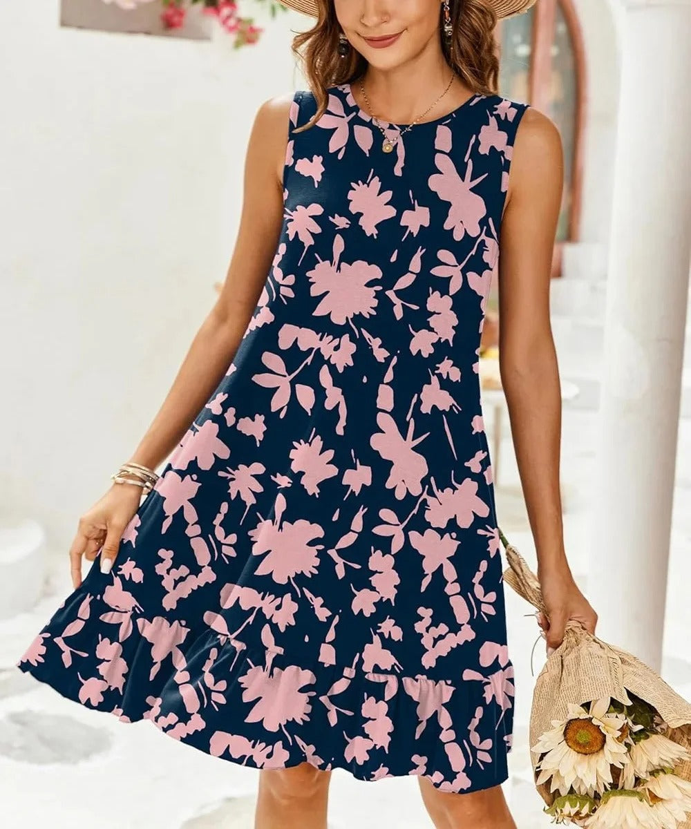 EM | Boho Print Shift Midi Kleid