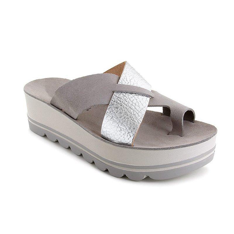 EM | Stilvolle Plateausandalen mit gekreuzten Riemen