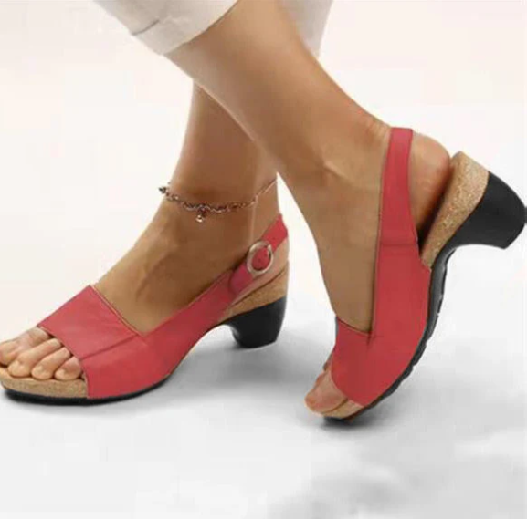 EM | Offene Slingback-Sandalen mit Blockabsatz