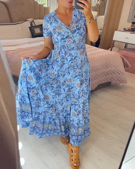 MW | Florales böhmisches Maxikleid