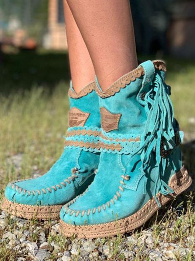 EM | Boho-Fransen-Westernstiefel