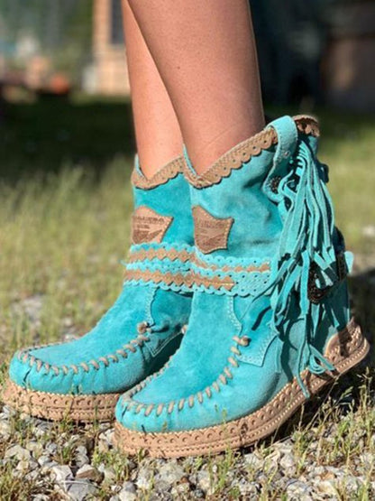 EM | Boho-Fransen-Westernstiefel