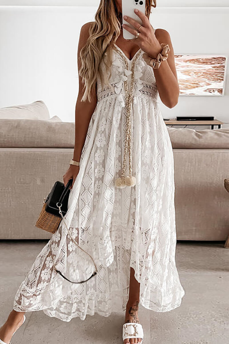 EM | Besticktes Midikleid mit Volants