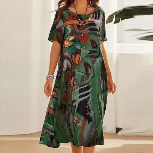 MW | Mühelos schulterfreies Maxikleid