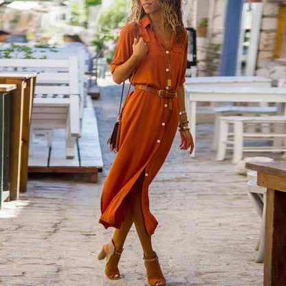 MW | Langes Shirtkleid mit Gürtel
