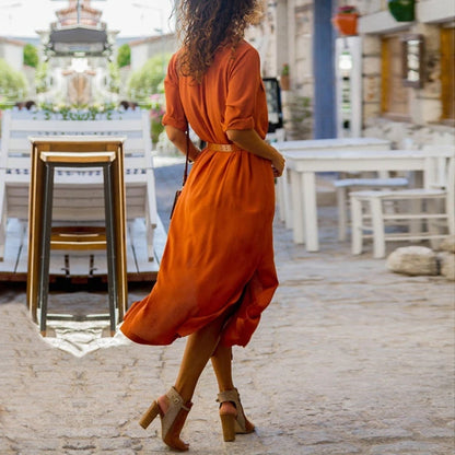 MW | Langes Shirtkleid mit Gürtel