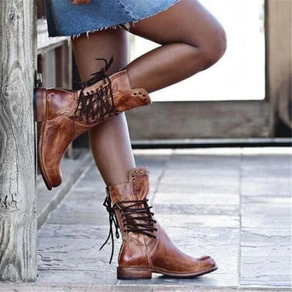 EM | Vintage Schnürstiefel aus Leder