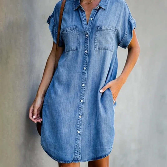 EM | Denim-Minikleid mit Knopfleiste