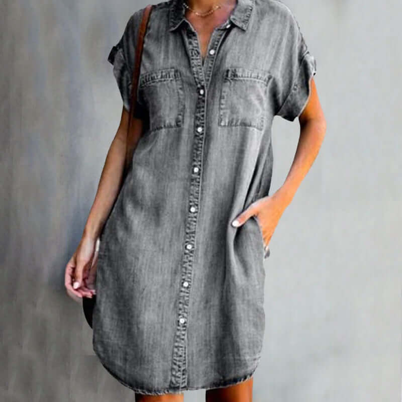 EM | Denim-Minikleid mit Knopfleiste