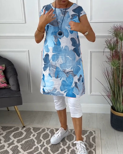Agot - Lässiges geblümtes Kleid