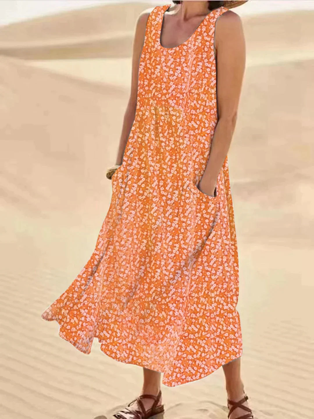 EM | Geblümtes Maxikleid mit Taschendetail