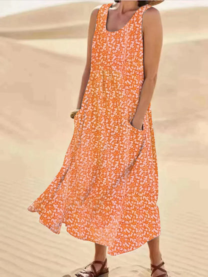 EM | Geblümtes Maxikleid mit Taschendetail