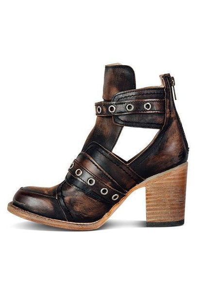 EM | Rustikale Stiefelette mit Blockabsätzen