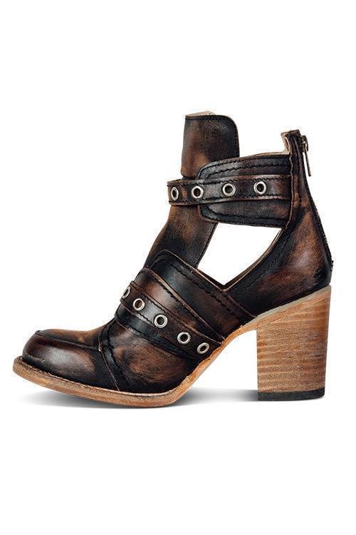 EM | Rustikale Stiefelette mit Blockabsätzen