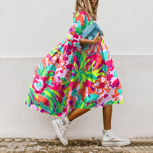 EM | Florales Midikleid