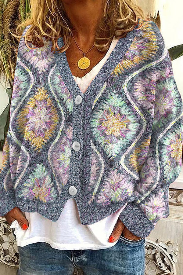 EM | Vintage Boho-Strickjacke