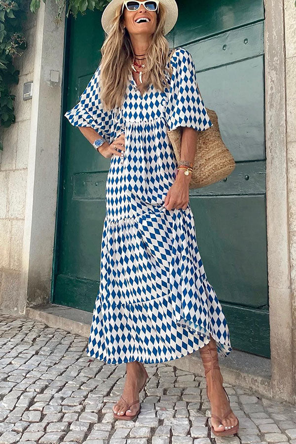 MW | Midikleid mit Puffärmeln