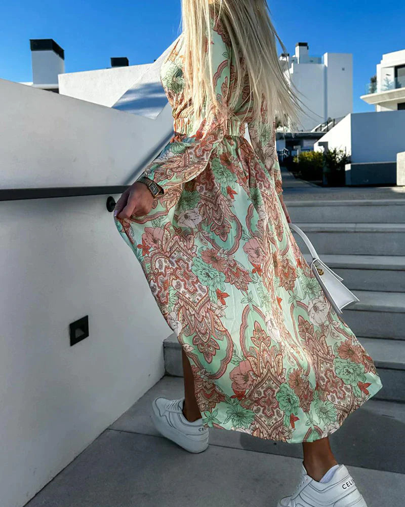 MW | elegantes Maxikleid mit V-Ausschnitt für Hochzeiten und besondere Anlässe