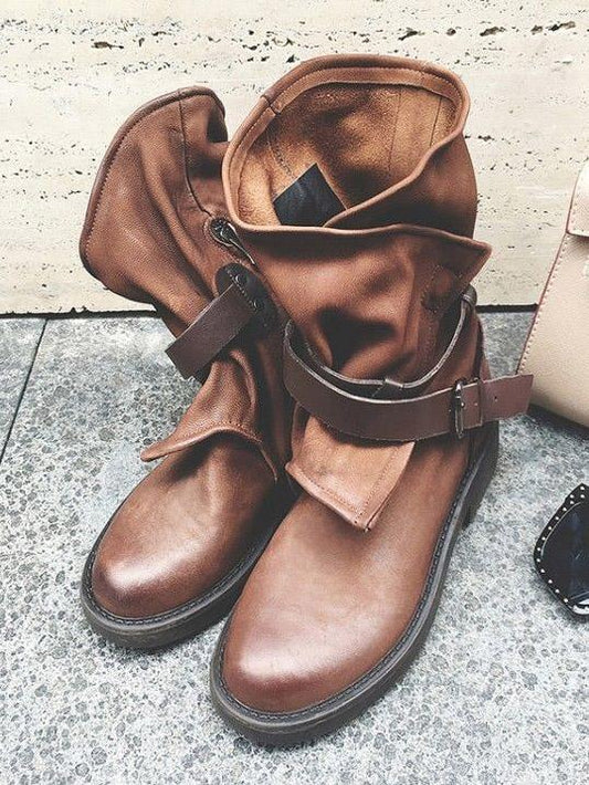 EM | Vintage-Stiefeletten mit Schnallen