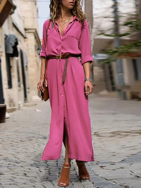 MW | Langes Shirtkleid mit Gürtel