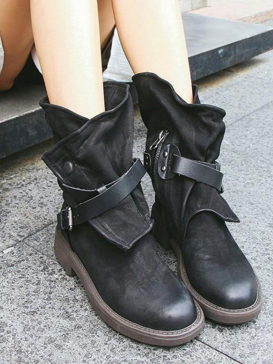 EM | Vintage-Stiefeletten mit Schnallen