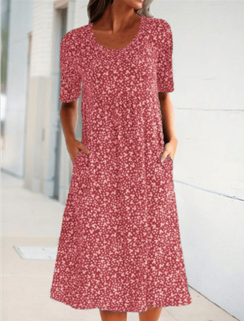 EM | Alexandra – Lässiges Damen-Blumenkleid mit U-Ausschnitt