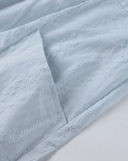 EM | A-Linien-Minikleid mit V-Ausschnitt, 3/4-Ärmeln und Taschen