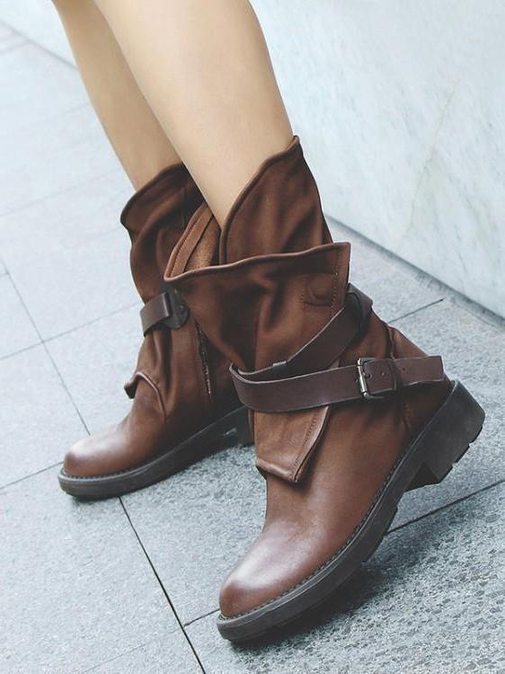 EM | Vintage-Stiefeletten mit Schnallen