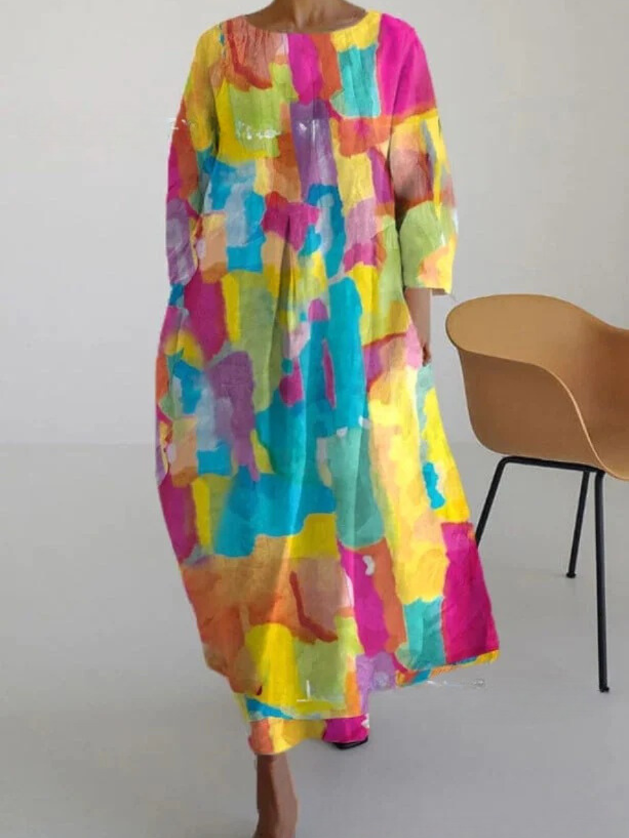 EM | Elegantes buntes Sommer-Maxikleid