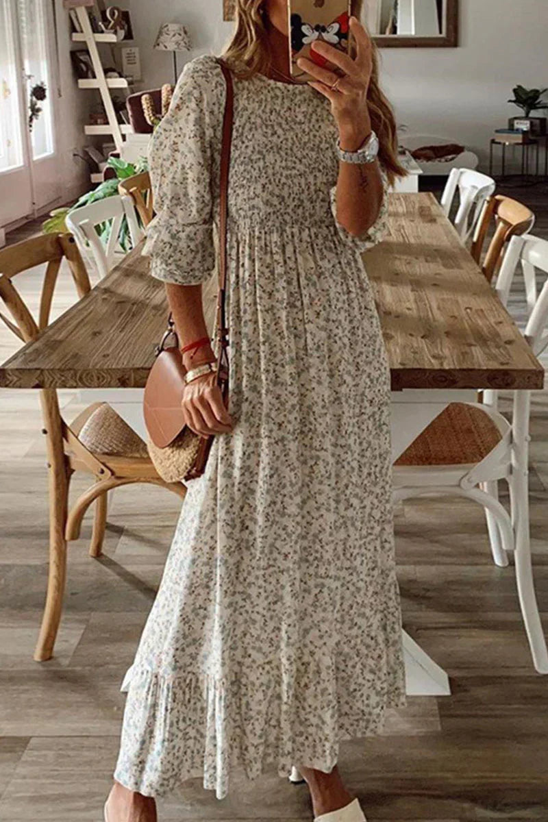 EM | Anna – Modische Street-Print-Patchwork-Kleider mit O-Ausschnitt und A-Linie