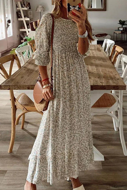EM | Anna – Modische Street-Print-Patchwork-Kleider mit O-Ausschnitt und A-Linie