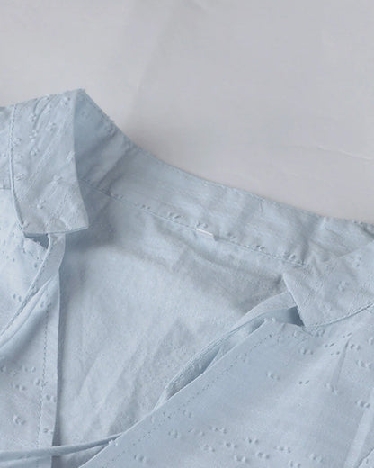 EM | A-Linien-Minikleid mit V-Ausschnitt, 3/4-Ärmeln und Taschen