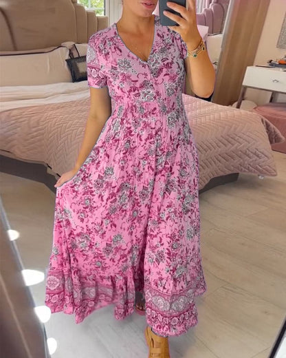 MW | Florales böhmisches Maxikleid