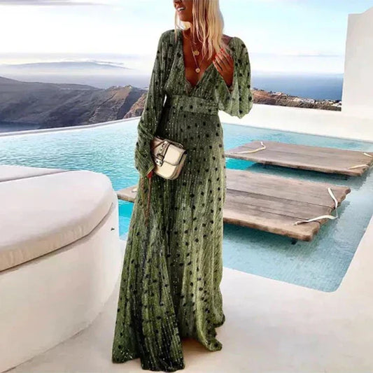 MW | stylisches Maxikleid mit Tupfenmuster