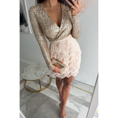 MW | elegantes Glitzer-Minikleid für Frauen