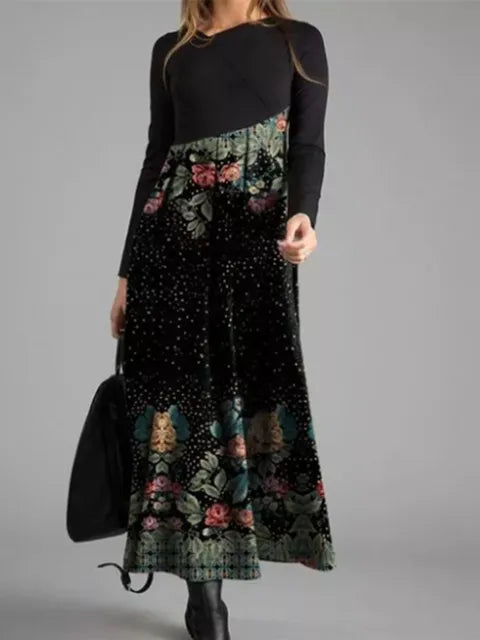EM | Geometrisches Patchwork-Maxikleid